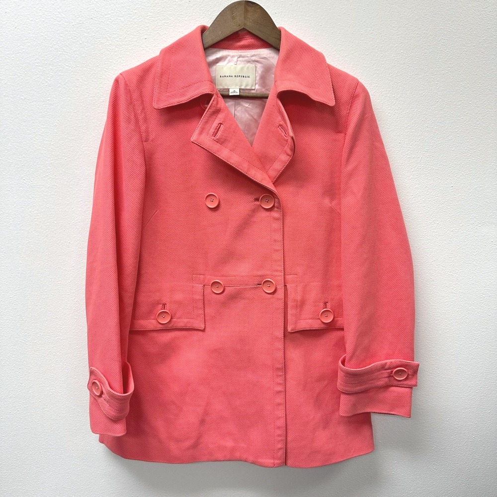 Banana Republic Double‎ Breasted Blazer Coral Size M